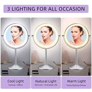 LOVESPEJO Lighted Makeup Mirror with 1x/10x Magnification