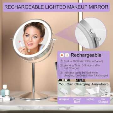 LOVESPEJO Lighted Makeup Mirror with 1x/10x Magnification