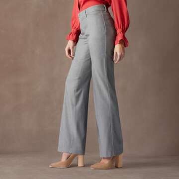 Lee Women's Ultra Lux Comfort with Flex Motion Trouser Pant Ash Heather 10 Medium