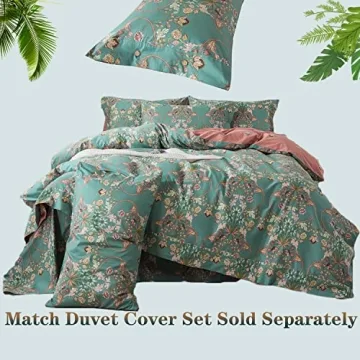 FADFAY King Size Floral Sheets Luxury Cotton Bedding Set