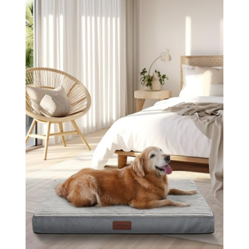 OhGeni 35" Orthopedic Waterproof Dog Bed with Egg Crate Support