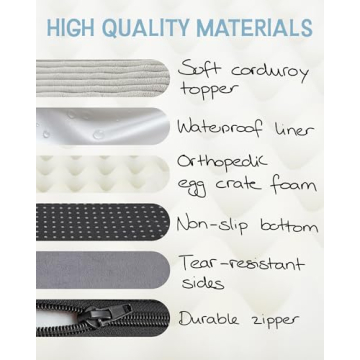 Waterproof Dog Bed with Egg Crate Foam Support