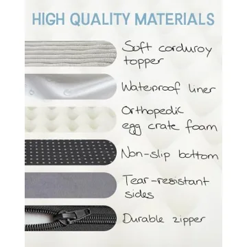 Waterproof Dog Bed with Egg Crate Foam Support