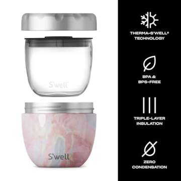 S'well Eats Insulated Food Bowls with Stunning Geode Rose