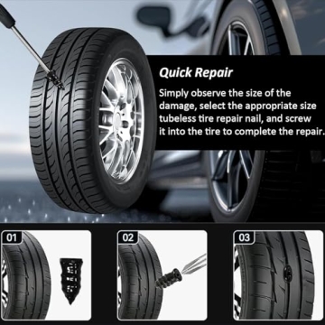 Emergency Tire Repair Rubber Nails Kit for Multiple Vehicles