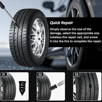 Emergency Tire Repair Rubber Nails Kit for Multiple Vehicles