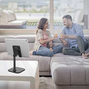 Doboli Cell Phone Stand, Phone Stand for Desk, Phone Holder Stand Compatible with iPhone and All Mobile Phones Tablet, Christmas Stocking Stuffers Gifts for Adults Women Men Mom Wife, Black