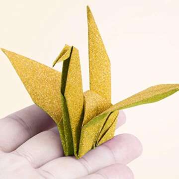 Gold Glitter Cardstock, 60Pcs Gold Glitter Paper for Cricut, Gold Card Stock for DIY Projects, Crafts, Scrapbook, Cake Topper, Birthday and Wedding Invitations, 250GSM, 12x8.5 inches