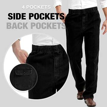 IDEALSANXUN Men’s Elastic Waist Jeans