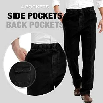 Stylish IDEALSANXUN Men’s Elastic Waist Jeans for Comfort