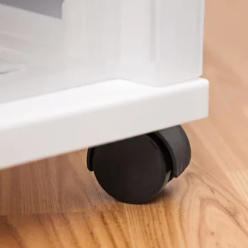 IRIS 4-Drawer Storage Cart with Organizer Top White