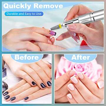 3Pcs Carbide 5 in 1 Nail Drill Bit Set- Two Way Rotate Use for Both Left and Right Handed- XF， F， M 3/32 Inches Brocas Para Drill Nails for Acrylic Nail Gel Fast Remove