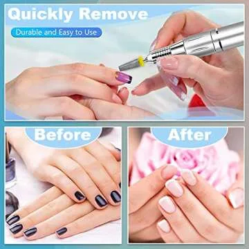 3Pcs Carbide 5 in 1 Nail Drill Bit Set- Two Way Rotate Use for Both Left and Right Handed- XF， F， M 3/32 Inches Brocas Para Drill Nails for Acrylic Nail Gel Fast Remove