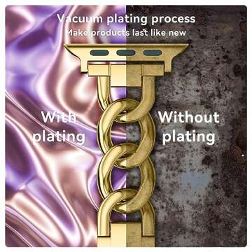 Gold Watch Bands for Women Compatible with Apple Watch Band 38mm 40mm 41mm 42mm (S10) Adjustable metal strap single row bracelet for iWatch Series1/2/3/4/5/6/7/8/9/10/SE