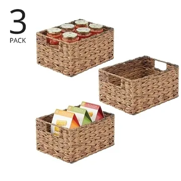 mDesign Woven Storage Bins for Stylish Kitchen Organization