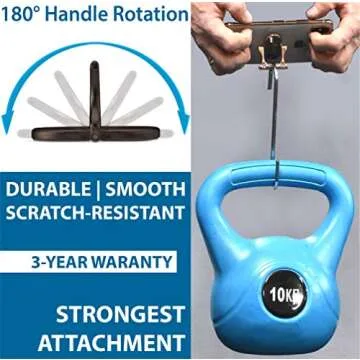 MOBI HANDLE Phone Grip Holder Ring Kickstand, Unique 3-Finger Shape for Comfort and Security with Strap, Lightweight, Durable, Scratch Resistant, Compatible with All Magnetic Mounts [Rose Gold]