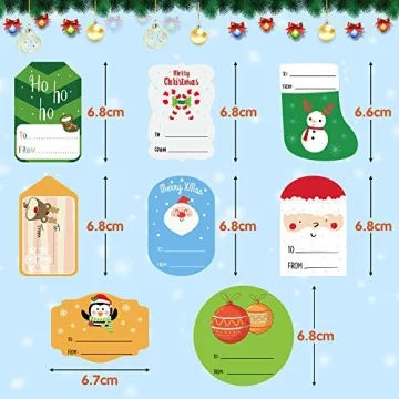 Christmas Gift Tags Self-Adhesive Stickers 276Pcs