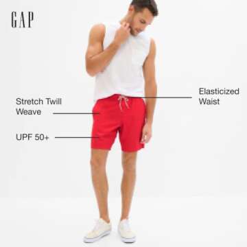 GAP Mens Swim Trunk Bathing Suit, Colorblock, Medium US