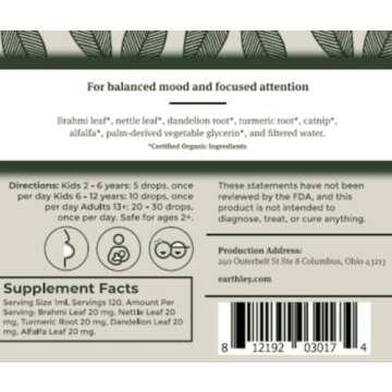 Earthley Wellness, Calm and Clarity – Natural Stress Relief (2oz)