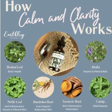 Earthley Calm and Clarity Tincture for Stress Relief (2oz)