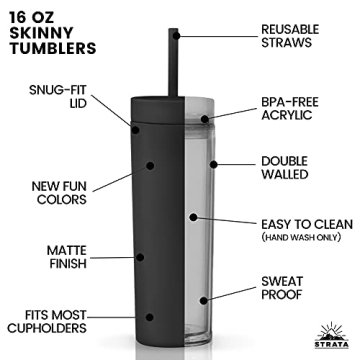 Stylish Skinny Tumblers for All Occasions - 4 Pack!