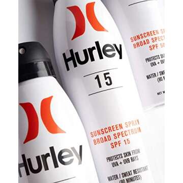 Hurley Water Resistant Broad Spectrum Sunscreen Spray, Family Friendly, Size 5.5 Ounce (Pack of 2), SPF 50 (Pack of 2)