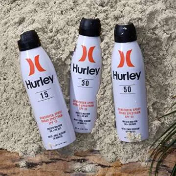 Hurley Water Resistant Broad Spectrum Sunscreen Spray, Family Friendly, Size 5.5 Ounce (Pack of 2), SPF 50 (Pack of 2)