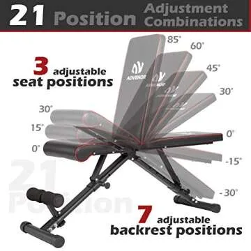 ADVENOR Weight Bench Adjustable Strength Training Incline Decline Full Body Workout Foldable Exercise Bench For Home Gym