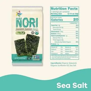 KIMNORI Organic Seasoned Seaweed Snacks – 12 Pack