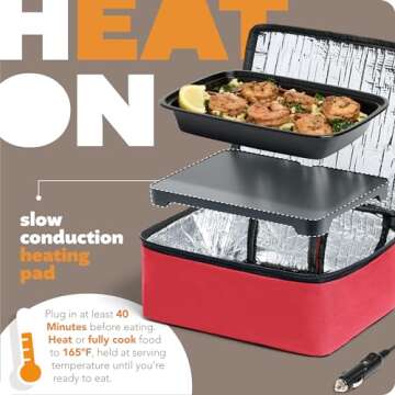 HOTLOGIC Mini Portable Electric Lunch Box Heater - Perfect for Cooking and Reheating