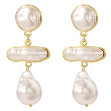 Buy HETICA Baroque Pearl Earrings - Elegant Statement Jewelry