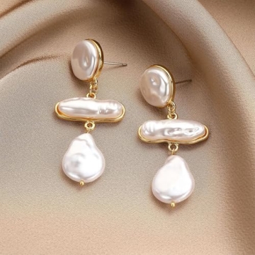 Buy HETICA Baroque Pearl Earrings - Elegant Statement Jewelry