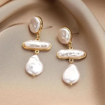 Buy HETICA Baroque Pearl Earrings - Elegant Statement Jewelry