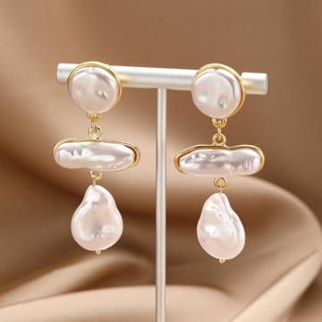 Buy HETICA Baroque Pearl Earrings - Elegant Statement Jewelry