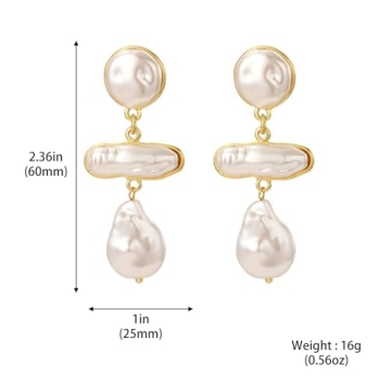 Buy HETICA Baroque Pearl Earrings - Elegant Statement Jewelry