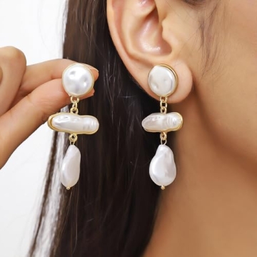 Buy HETICA Baroque Pearl Earrings - Elegant Statement Jewelry