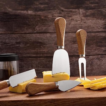 Guojanfon Cheese Knives Set with Wooden Handle for Entertaining