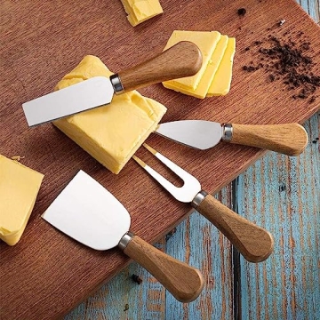 Guojanfon Cheese Knives Set with Wooden Handle for Entertaining