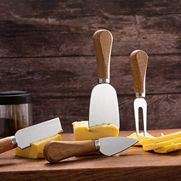 Guojanfon Cheese Knives Set with Wooden Handle for Entertaining