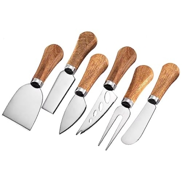 Guojanfon Cheese Knives Set with Wooden Handle for Entertaining