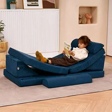 jela Kids Couch Large, Floor Sofa Modular Funiture for Kids Adults, Playhouse Play Set for Toddlers ...