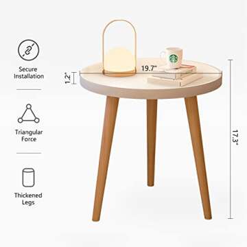 N&V 20 Inch Minimalist Side Table for Stylish Living