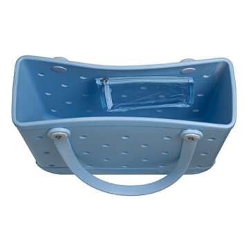 BOGG BAG Small Waterproof Washable Tote for Beach Boat Pool Work Sports 15x13x5.25 (Carolina BLUE bo...