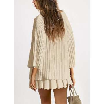 Comfortable Womens Sweater Skirt Set - SENSERISE 2 Piece Outfit