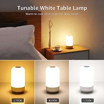 Lepro Table Lamp, Color Changing LED Touch Lamp for Bedroom, RGB and Tunable White 2700K-5700K, 350l...