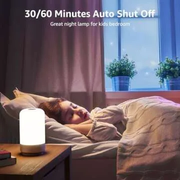 Lepro Table Lamp, Color Changing LED Touch Lamp for Bedroom, RGB and Tunable White 2700K-5700K, 350lm, Dimmable Bedside Nursery Night Light with Auto-Off Timer, Soft Warm White Mood Lighting, Silver