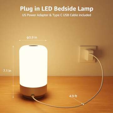 Lepro Table Lamp, Color Changing LED Touch Lamp for Bedroom, RGB and Tunable White 2700K-5700K, 350lm, Dimmable Bedside Nursery Night Light with Auto-Off Timer, Soft Warm White Mood Lighting, Silver