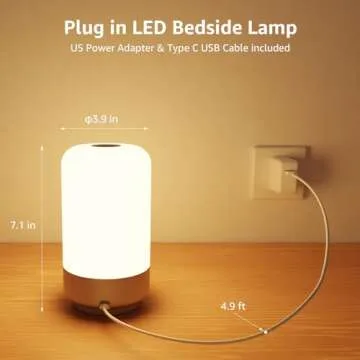 Lepro Table Lamp, Color Changing LED Touch Lamp for Bedroom, RGB and Tunable White 2700K-5700K, 350lm, Dimmable Bedside Nursery Night Light with Auto-Off Timer, Soft Warm White Mood Lighting, Silver