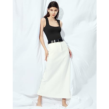 PUMIEY Women's Square Neck Sleeveless Bodysuit