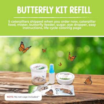 Nature Gift Store Butterfly Kit - 5 Live Caterpillars